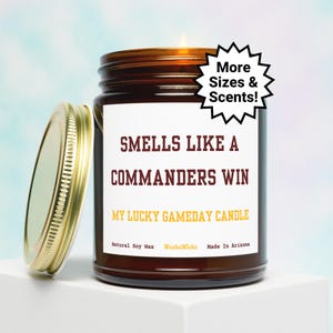Washington Commanders Candle | Commanders Gift, Washington Commanders, Commanders Fan Gift, Commanders Football Fan Gift