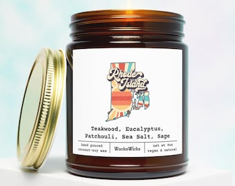 Rhode Island Scented Candle | Rhode Island Gift, Homesick Gift, Moving Gift, College Student Gift, Away From Home, State Scented Candle