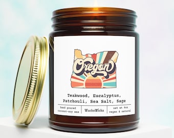 Oregon Scented Candle | Oregon Gift, Homesick Gift, Moving Gift, College Student Gift, Away From Home, State Scented Candle