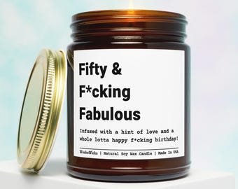 50th Birthday Gifts, 50th Birthday Candle, Funny 50th Birthday Gifts, 50th Gifts For Women, Turning 50 Gift, Friend 50th Birthday Gift