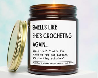 Funny Crocheting Candle, Crocheter Gifts, Crocheting Gifts, Crochet Accessories, Crochet Lover Gift, Funny Crochet Gift