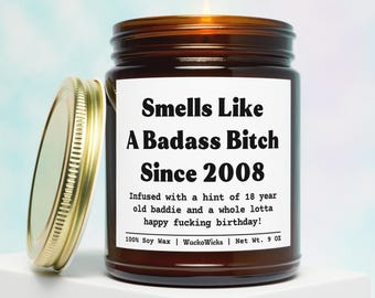 18th Birthday Gifts | 18th Birthday Candle, Happy 18th Birthday, Funny 18th Birthday, Friends 18th Birthday, 18th Gift For Her, Born In 2008