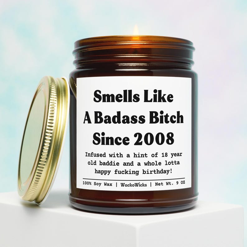 18th Birthday Gifts | 18th Birthday Candle, Happy 18th Birthday, Funny 18th Birthday, Friends 18th Birthday, 18th Gift For Her, Born In 2008 image 1