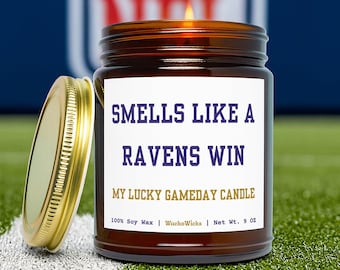 Baltimore Ravens Candle | Ravens Gift, Baltimore Ravens, Ravens Fan Gift, Baltimore Football, NFL Football, Football Fan Gift