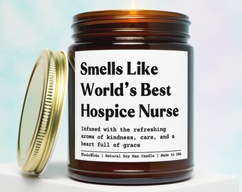 World's Best Hospice Nurse Candle | Hospice Nurse Gift, Hospice RN Gift, Hospice Care Team, Palliative Care Gift, Hospice Worker Gift