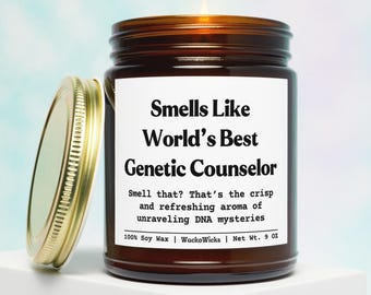 World's Best Genetic Counselor Candle | Gift For Geneticist, Genetic Consultant Gifts, Genetic Engineer Gifts, Genes Specialist Gifts