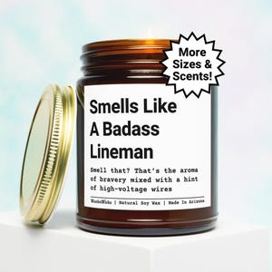 Badass Lineman Candle | Lineman Gift, Gift For Lineman, Lineman Birthday Gift, Power Lineman Gift, Distribution Lineman, Lineman Boyfriend