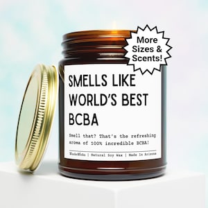 World’s Best BCBA Candle | BCBA Gift, Board Certified Behavior Analyst Gift, Behavior Specialist Gift, Behavior Therapist Gift, BCBA Grad