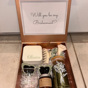 Sage Green Bridesmaid/MOH proposal box