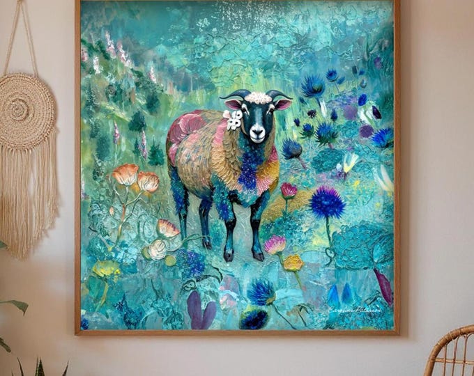 Blackface Sheep Art Print: Farmhouse Style UK Heritage Decor