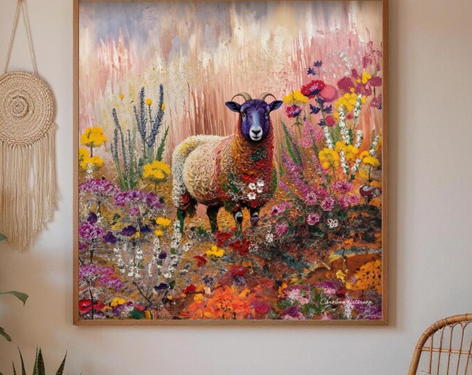 Blackface Sheep Art Print: Farmhouse Style British Heritage Art