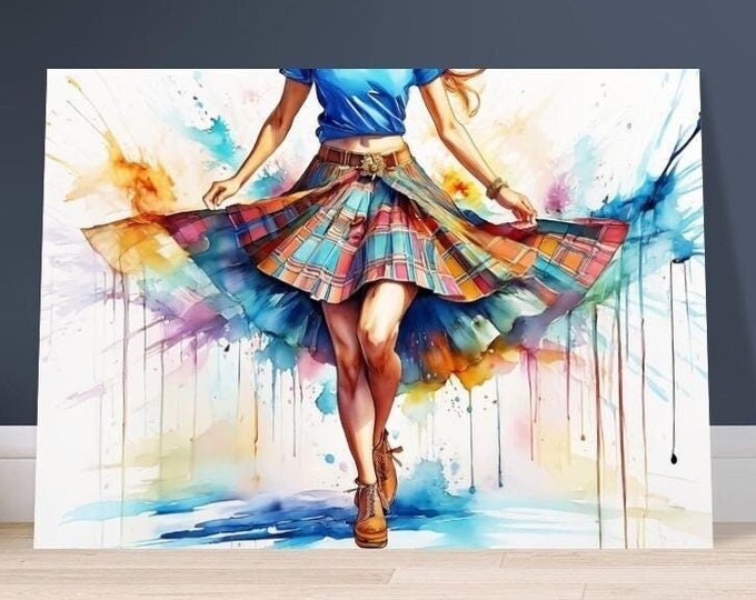 Art Print "Scottish Country Dancer in a Tartan Skirt" 2 | Tartan Girlies Collection