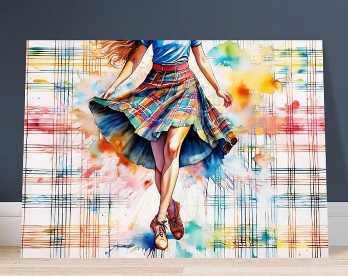 Art Print "Scottish Country Dancer in a Tartan Skirt" 3 | Tartan Girlies Collection