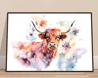 Wooden Framed Art Print "Hairy Cow" | Farmhouse Style Collection