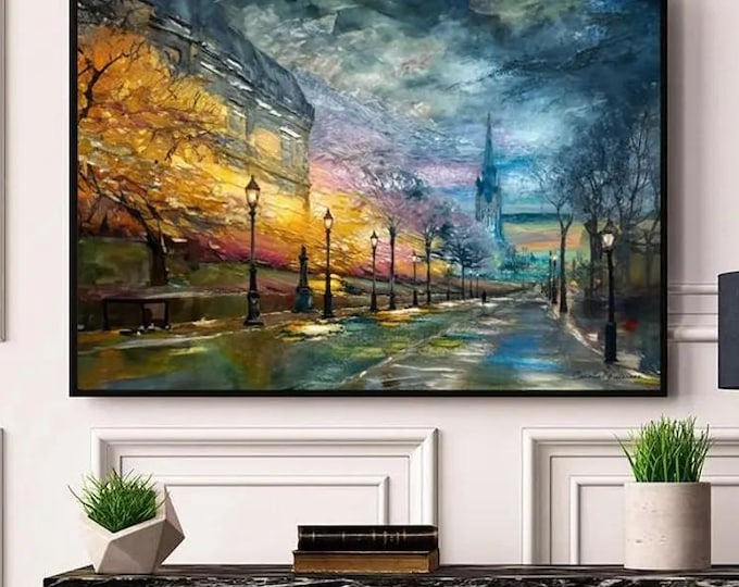 Framed Edinburgh Art Print: Princess Street Scottish Decor