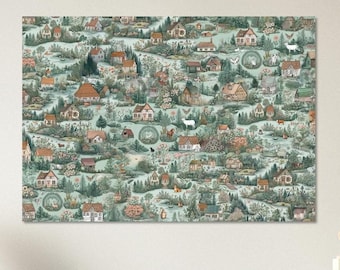 Fine Art Poster Scottish Cottages - William Morris Inspired giclée art print