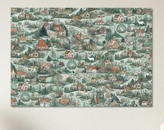 Fine Art Poster Scottish Cottages - William Morris Inspired giclée art print