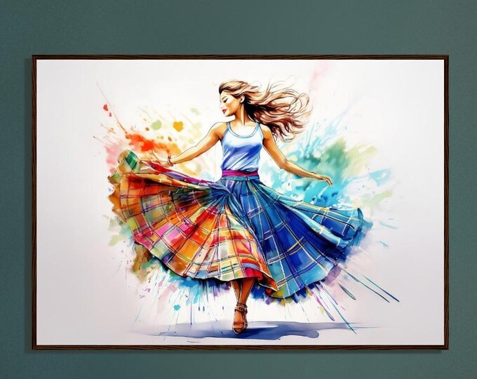 Matte Paper Poster Scottish Country Dancer