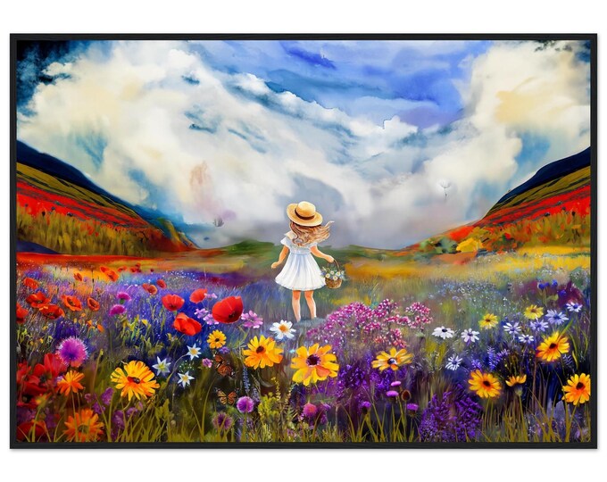 Matte Paper Wooden Framed Poster Colors Of Scotland: Flower Girl