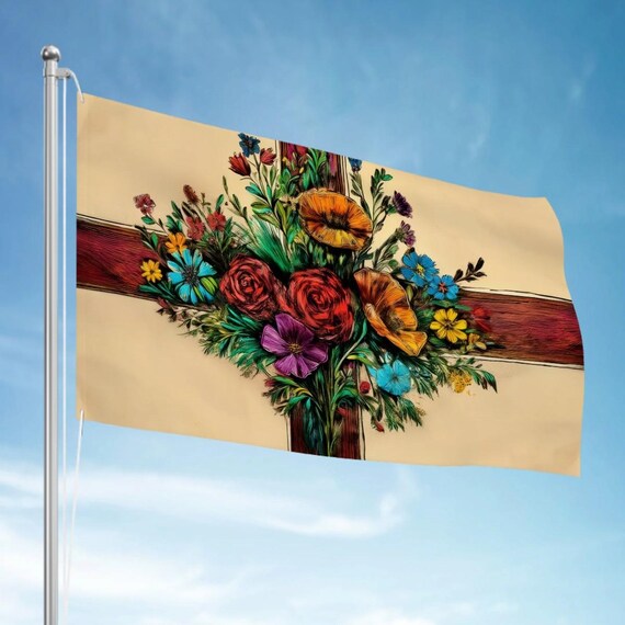 XL English Flag: Handdrawn, Heavy-Duty, Double-Sided 96"x60"