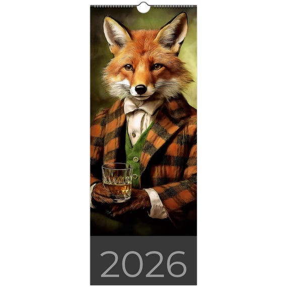 Victorian Animals Wall Calendar 2026: Large Art Display