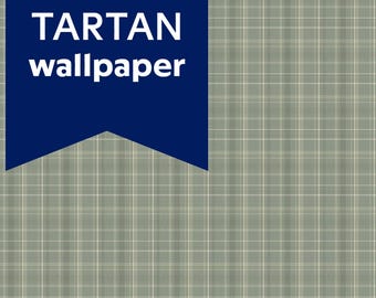 Tartan - Moorland Green - Kitchen & Bathroom Backsplash - Peel and Stick Wallpaper - Large, 127x152cm/ 50"x60" - Plaid Kitchen - Farmhouse