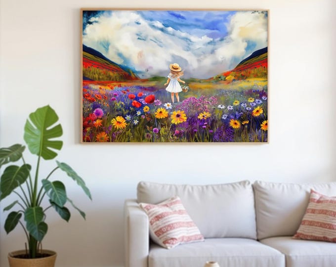 Art Print Colors of the UK, Flower Art Print, British Landscape, British Heritage Wall Decor, Wildflower Illustration