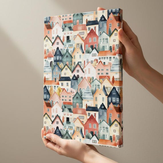 British Homes Canvas Art Print: UK Heritage, Vintage English City Decor