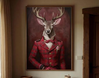 Victorian Stag Framed Art Print | British Wall Decor