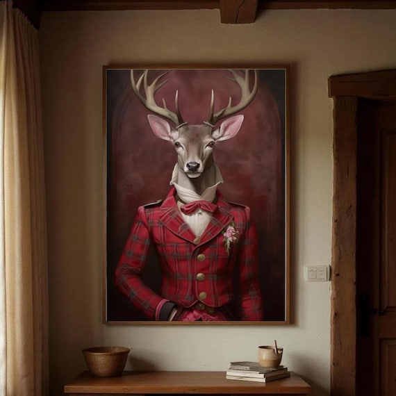 Victorian Stag Framed Art Print | British Wall Decor