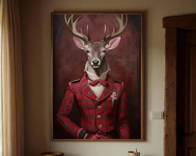 Victorian Stag Framed Art Print | British Wall Decor
