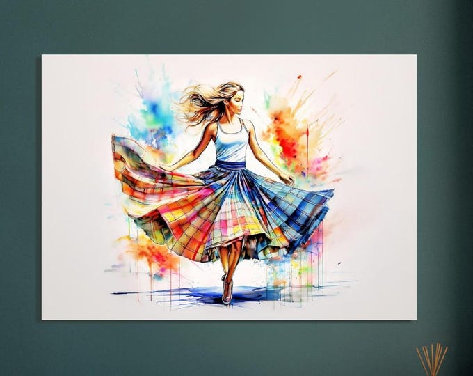 Matte Paper Poster Scottish Country Dancer