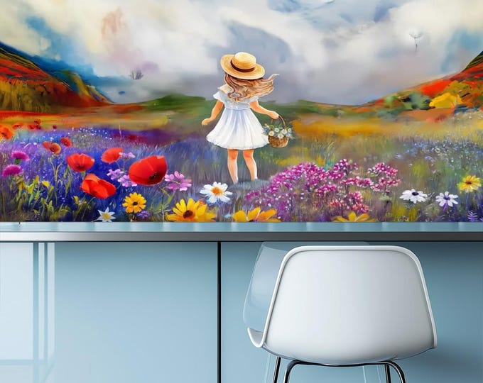 Kitchen & Bathroom Wallpaper Colors Of Scotland: Flower Girl - waterproof - 60"x50" / 152,4 cm x 127 cm - Kitchen and Bathroom Splashback