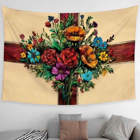 XL English Flag Tapestry: Hand-Drawn St. George's Cross, 90"x60"