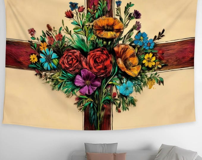 XL English Flag Tapestry: Hand-Drawn St. George's Cross, 90"x60"