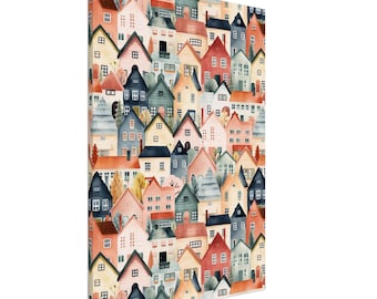 British Homes Canvas Art Print: UK Heritage, Vintage English City Decor