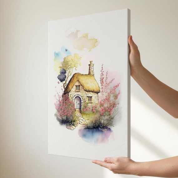 British Traditional Cottage Canvas Print- UK Heritage Art - British Home Decor
