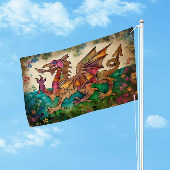 Welsh Dragon Flag: Heavy-Duty Double-Sided Outdoor Decor (36"x24")
