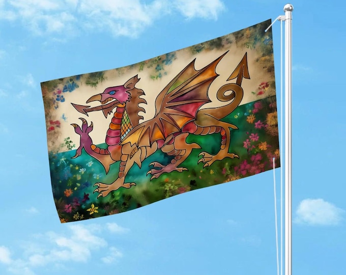 Welsh Dragon Flag: Heavy-Duty Double-Sided Outdoor Decor (36"x24")