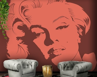 Wallpaper Mural "Marilyn" - Terracotta - Self Adhesive Canvas Wallpaper