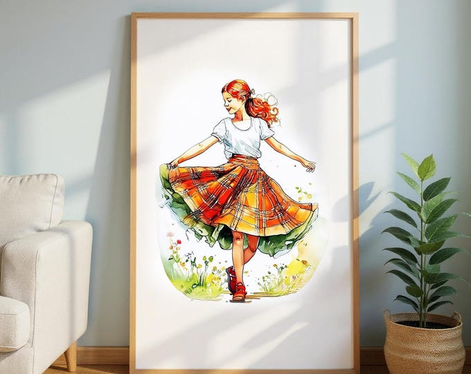 Scottish Girl Art Print: UK Heritage Matte Paper Poster
