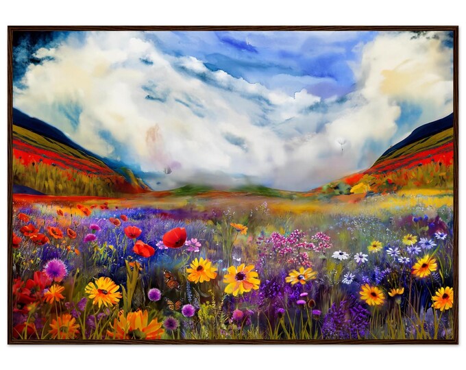 Matte Paper Wooden Framed Poster Colors Of Scotland: Wildflowers