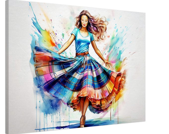 Canvas Scottish Country Dancer - Scottish Art