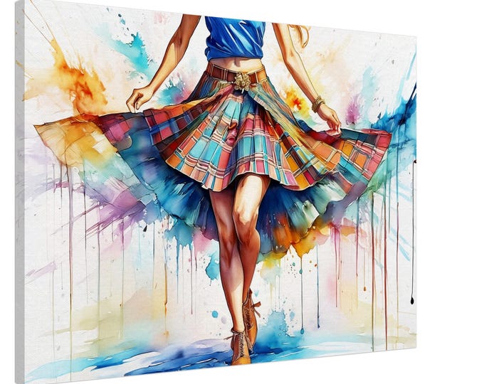 Canvas Scottish Country Dancer - Scottish Art