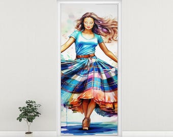 Door Sticker Scottish Country Dancer