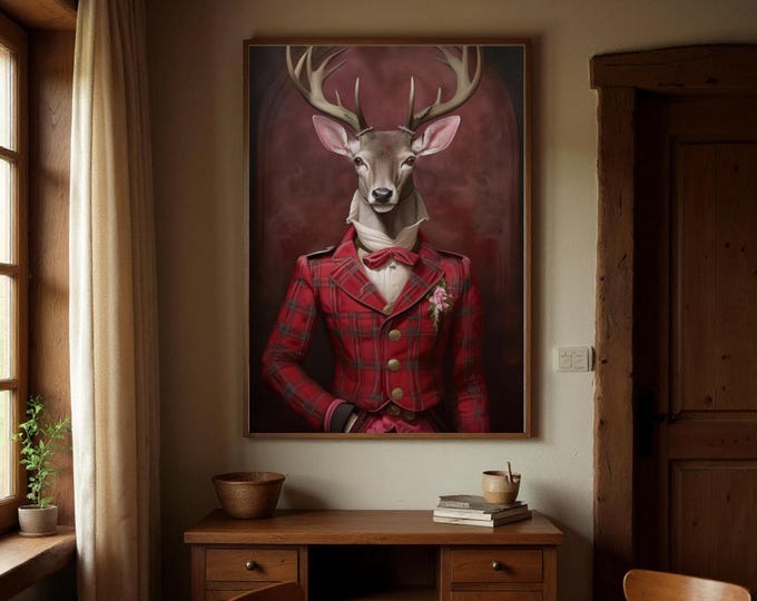 Art Print Victorian Stag Print - Unique Stag Art Poster - UK Heritage Art, British Art