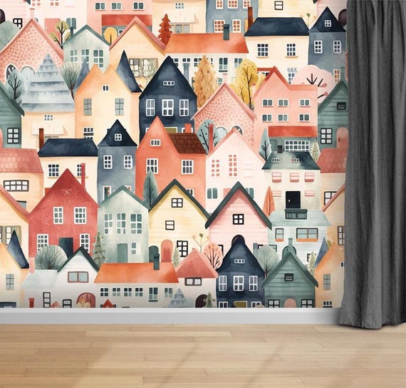 Canvas Wallpaper British Homes - Self Adhesive Wallpaper for England, Scotland, Wales & Ireland