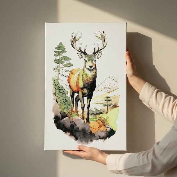 Stunning Red Deer Canvas Art - British Wildlife Decor - UK Heritage Art
