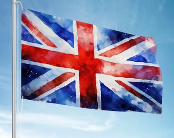 XL Heavy-duty, Handdrawn Union Jack Flag Design, Three-Layer Outdoor flag of the UK. Double Sided. 96"x60"/ 244x152 cm | Raise the Colours