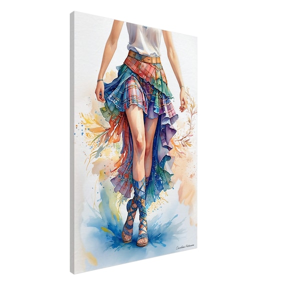 Scottish Dancer Canvas Print: Tartan Skirt Art
